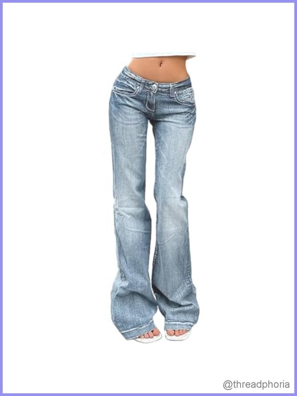 Y2K Low Rise Bell Bottom Jeans for Women Stretch Bootcut Flare Denim Pants